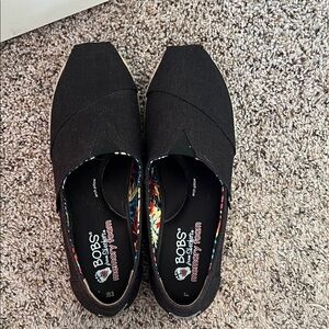 Skechers BOBS Black Espadrille Slip-Ons